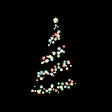 Christmas tree lighting in the dark Stock Illustration