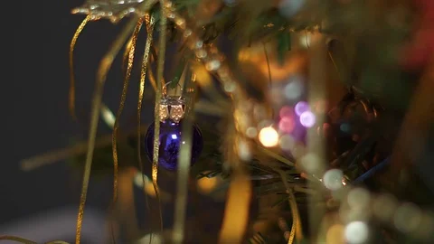 Christmas tree lights and decorations Video stock 84265698