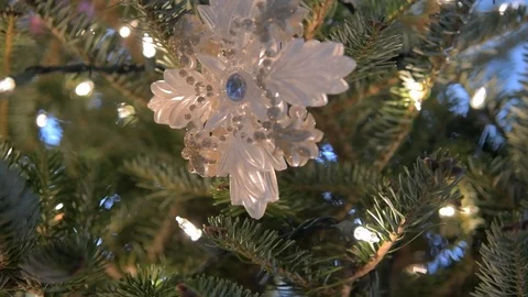 Christmas tree lights and decorations Stock Footage 120889600