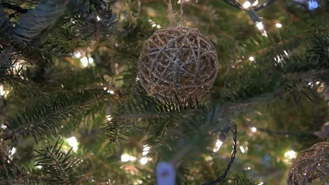 Christmas tree lights and decorations Stock Footage 120889863