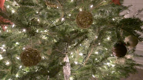 Christmas tree lights and decorations Stock Footage 120890319