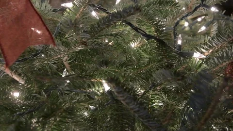 Christmas tree lights and decorations Stock Footage 120890636