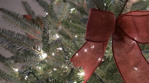 Christmas tree lights and decorations Stock Footage 120891134