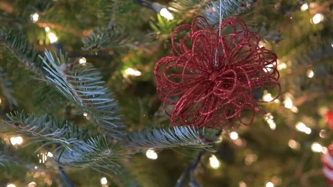 Christmas tree lights and decorations Stock Footage 120891499