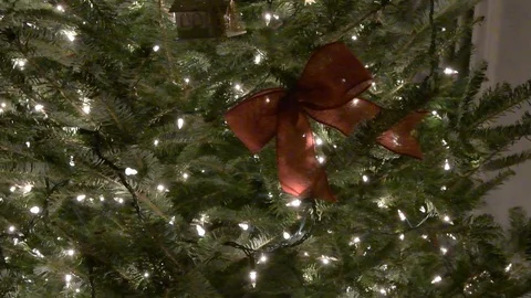 Christmas tree lights and decorations Stock Footage 120892103