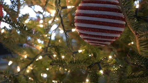 Christmas tree lights and decorations Stock Footage 120892842
