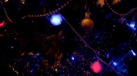 Christmas Tree Lights. Blinking Ornaments. Stock Footage 37187112