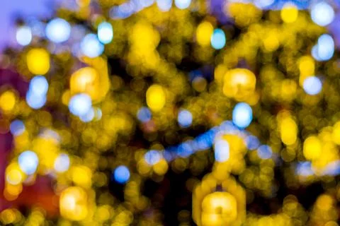 Christmas tree, lights, colors and abstraction background Stock Photos