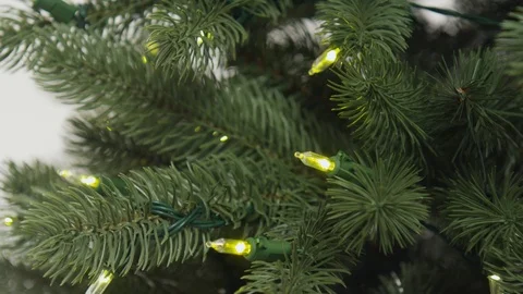 Christmas Tree lights details trigger different light settings and colors 209 Stock Footage 100284205
