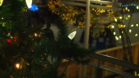 Christmas tree lights downtown Stock Footage 58554382