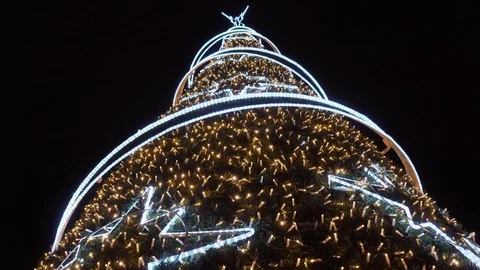 Christmas tree with lights Stock Footage 100847642