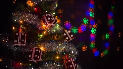 The-Christmas-tree-lights-up Stock Footage 137838763