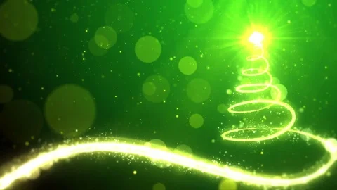 Christmas tree lights on green background with copy space for text placeholder Stock Footage 81906378