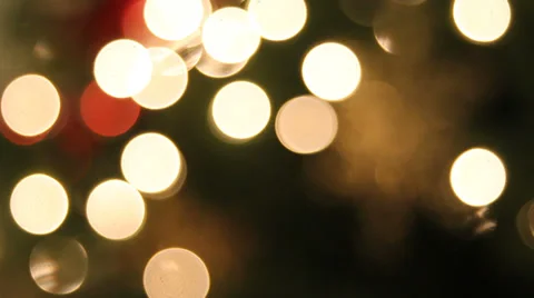 Christmas Tree Lights with Hanging Snowflake Ornaments Bokeh Background 1080p Stock Footage 33194585