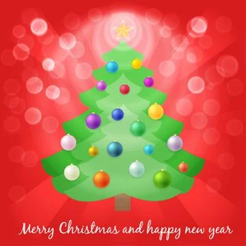 Christmas tree in lights Stock Illustration