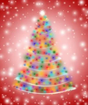 Christmas tree in lights Stock Illustration