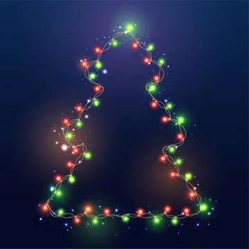 Christmas Tree Lights Stock Illustration