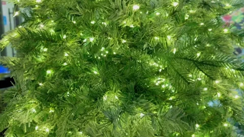 A Christmas tree with lights on it Stock Footage 282760319