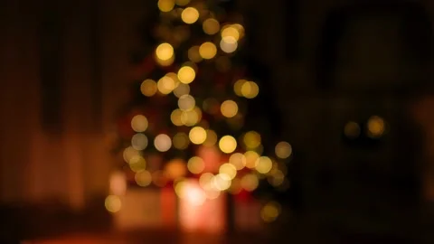 Christmas tree lights with nice bokeh Stock Footage 220330983