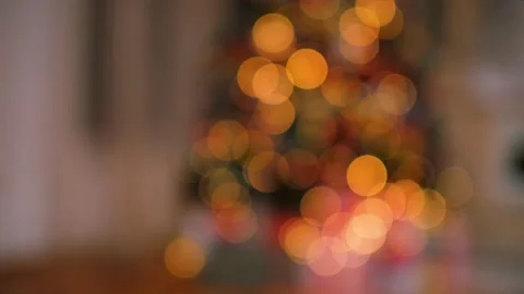 Christmas tree lights with nice bokeh Stock Footage 220331012