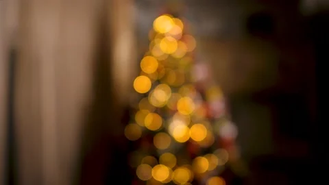 Christmas tree lights with nice bokeh Stock Footage 220685209