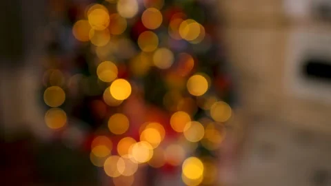 Christmas tree lights with nice bokeh Stock Footage 220685251
