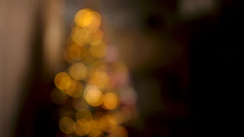 Christmas tree lights with nice bokeh Stock Footage 220685324