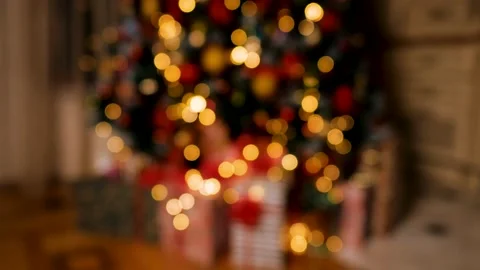 Christmas tree lights with nice bokeh Stock Footage 220832984