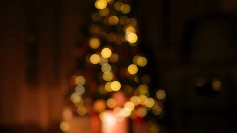 Christmas tree lights with nice bokeh Stock Footage 220833027