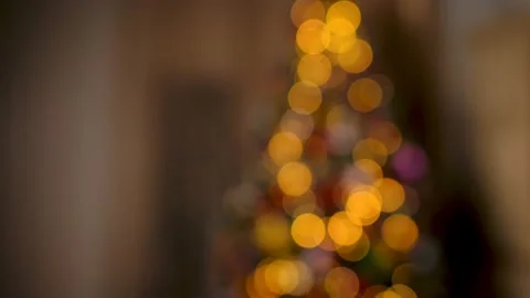 Christmas tree lights with nice bokeh Stock Footage 220833308