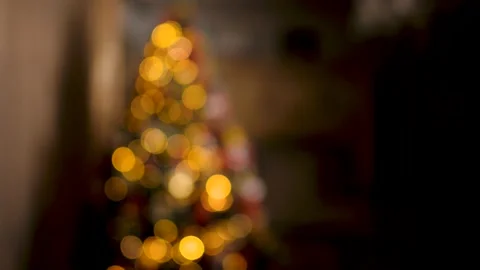 Christmas tree lights with nice bokeh Stock Footage 222046863