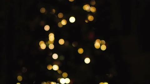 Christmas tree lights with nice bokeh warm colors Stock Footage 222047045