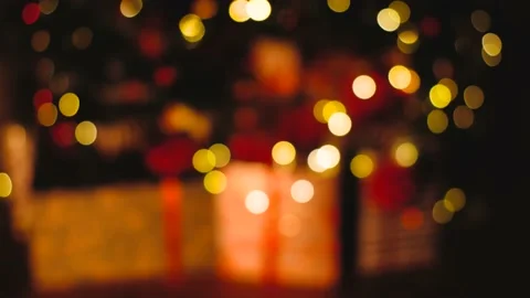 Christmas tree lights with nice bokeh Stock Footage 224106744