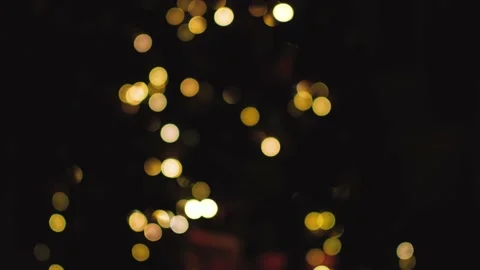 Christmas tree lights with nice bokeh warm colors Stock Footage 224107088