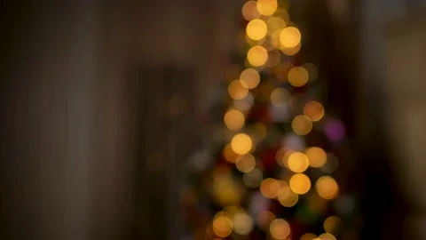 Christmas tree lights with nice bokeh Stock Footage 224107302