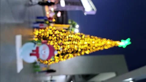 Christmas tree lights with nice bokeh Stock Footage 224310716