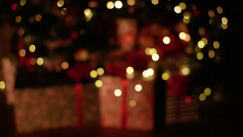 Christmas tree lights with nice bokeh Stock Footage 224853047
