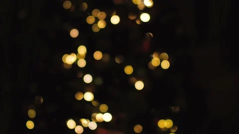 Christmas tree lights with nice bokeh warm colors Stock Footage 226937114