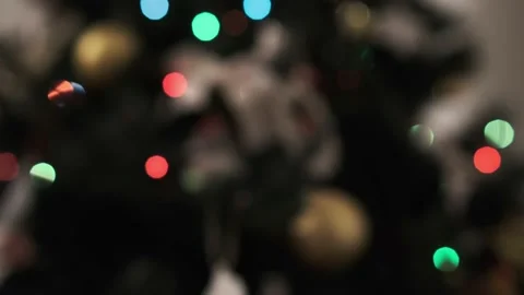 Christmas Tree with Lights Out of Focus Christmas Concept Idea Stock Footage 144948829