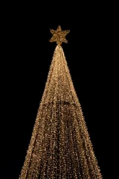 Christmas tree with lights Stock Photos