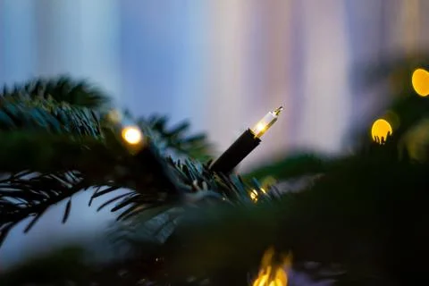 Christmas tree lights Stock Photos