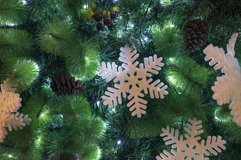 Christmas tree lights Stock Photos