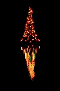 Christmas tree lights reflection Photos