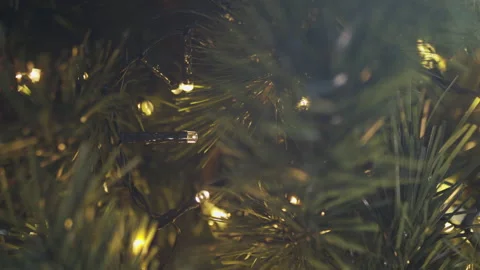 Christmas tree lights sequence 4K close-up video Stock Footage 168482089