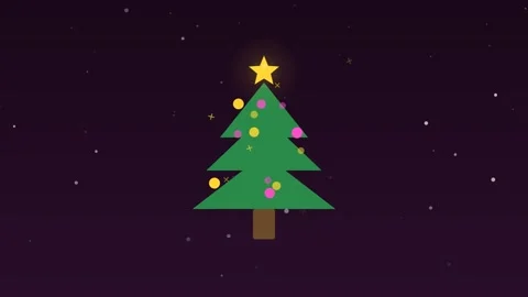 Christmas tree lights star glowing berry loop Stock Footage 342614322