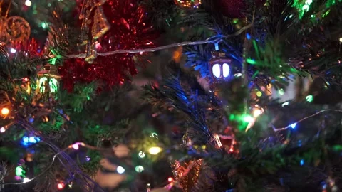Christmas Tree Lights Twinkling Video stock 167221825