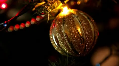 Christmas tree lights twinkling loop Stock Footage 12869743
