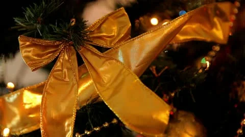 Christmas tree lights twinkling loop Stock Footage 12869745