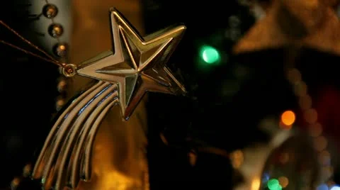 Christmas tree lights twinkling loop Stock Footage 12874262