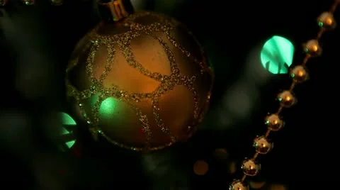 Christmas tree lights twinkling loop Stock Footage 12889084
